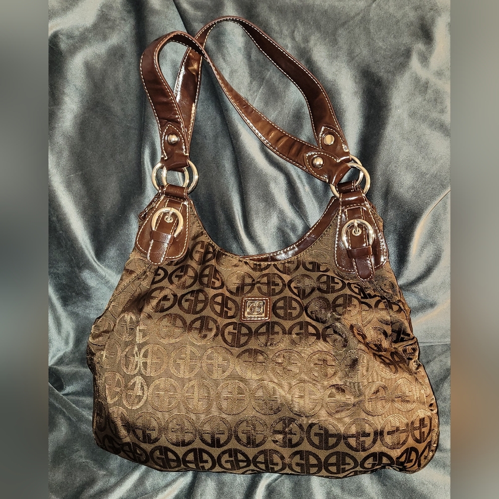 Giani Bernini Logo Circles Signature 2 Sided Pocket Purse Shoulder Tote